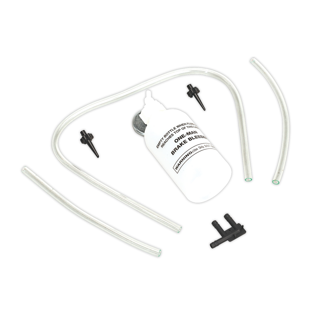 Sealey Brake Bleeder Set With Tube & Connectors Magnetic Locating Pad VS0201