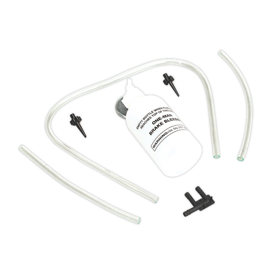 Sealey Brake Bleeder Set With Tube & Connectors Magnetic Locating Pad VS0201