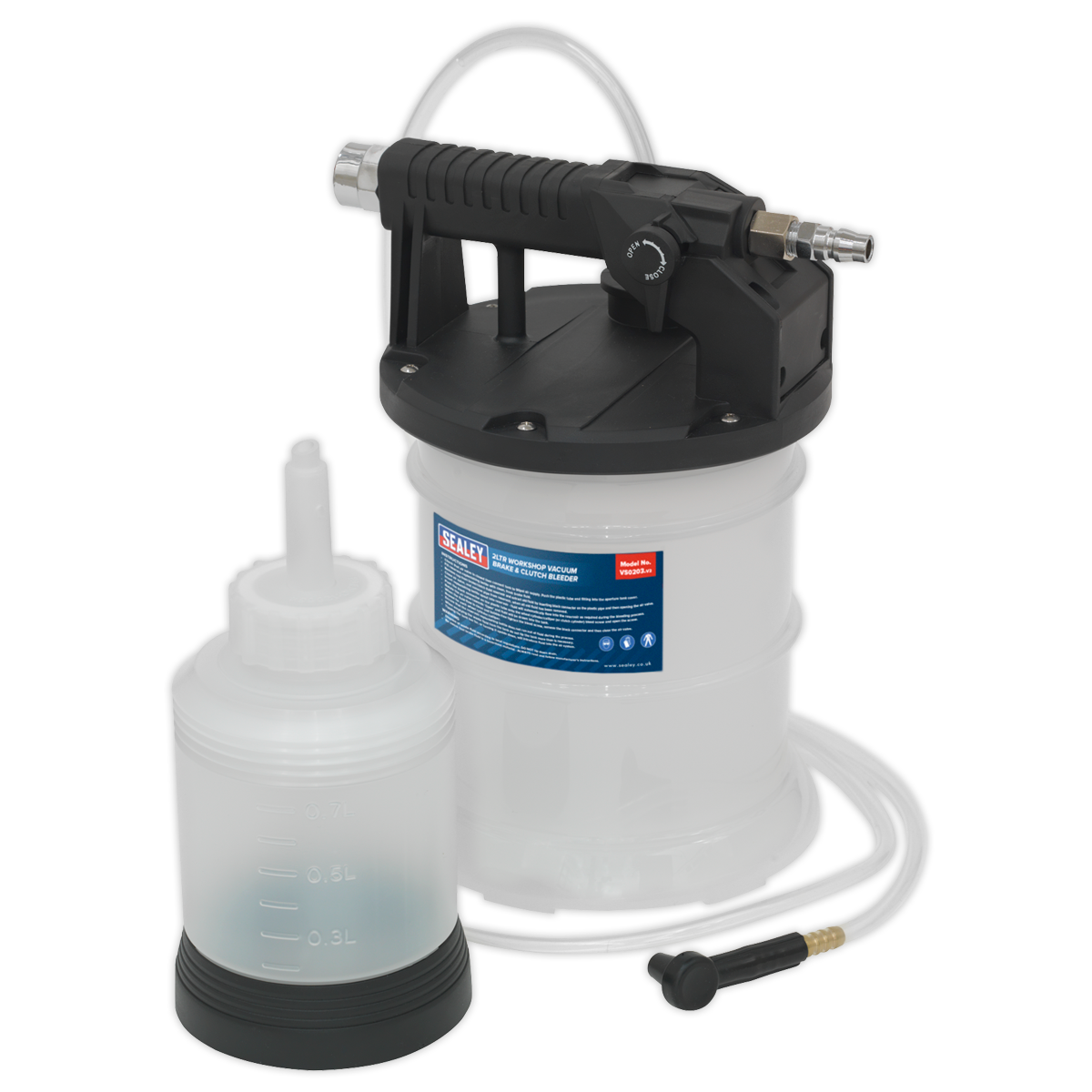 Sealey Workshop Vacuum Brake & Clutch Bleeder 2L 1/4" BSP 90 PSI VS0203