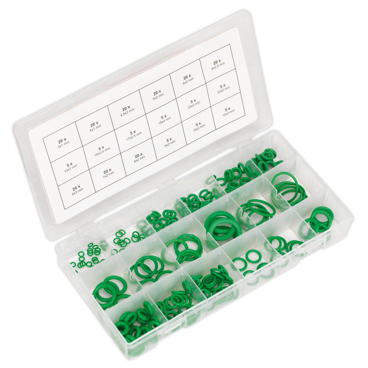 Sealey Air Conditioning Rubber O-Ring Assortment HNBR Gasket Seals ACOR225
