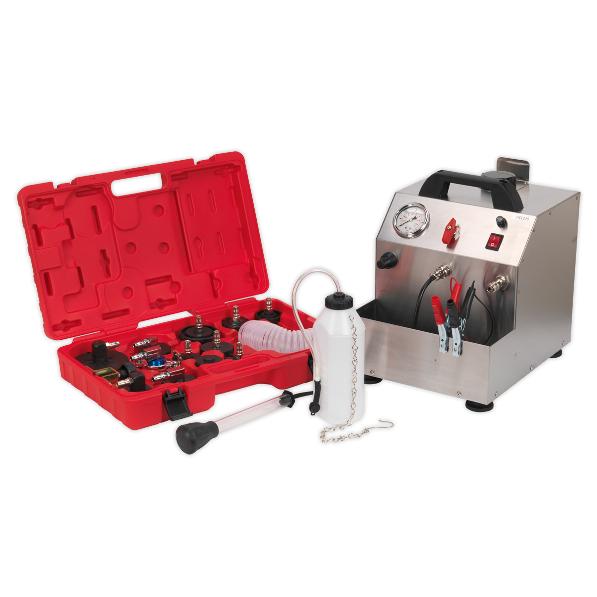 Sealey Brake & Clutch Pressure Bleeder Kit With Auto-Shut-Off Device 12V VS0207