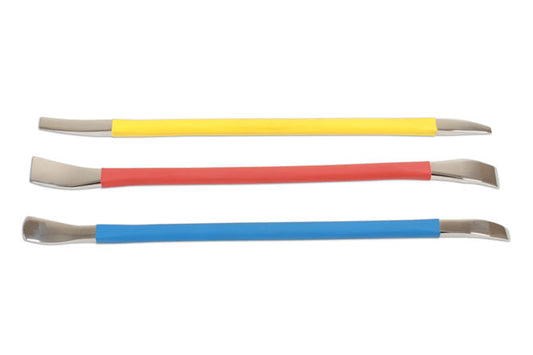 LASER 6897 Light Duty Stainless Steel Pry Bar Set 3pc Double Ended Tool