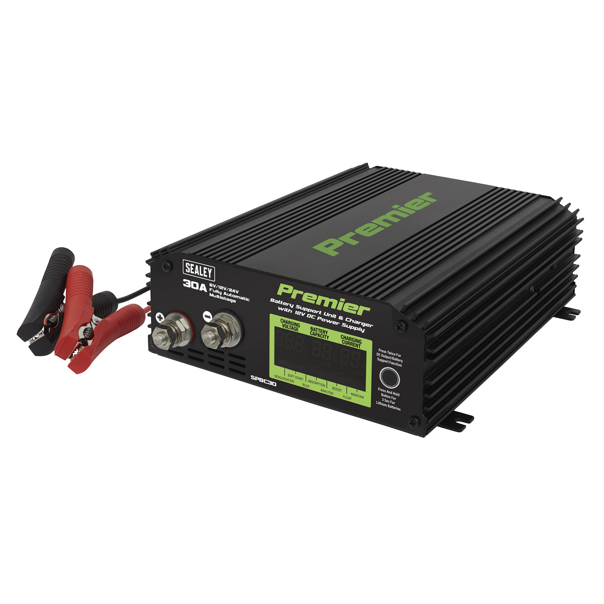 Sealey 30A Battery Support Unit Charger & Maintainer Fully Automatic SPBC30