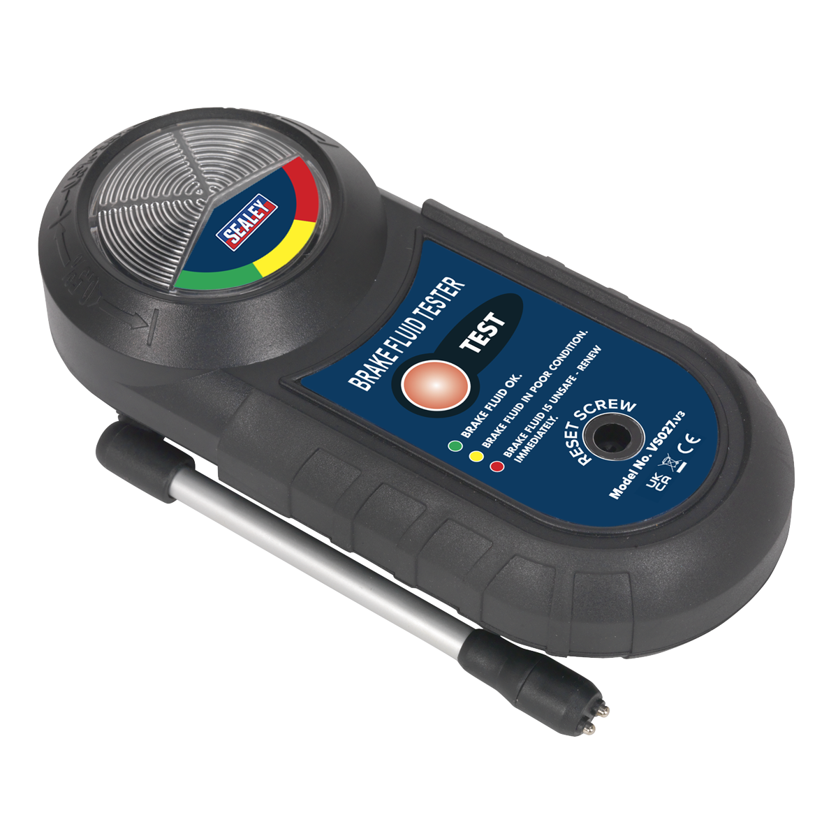 Sealey Brake Fluid Tester With Three LED Read-Out Works on DOT 3 4 5.1 VS027