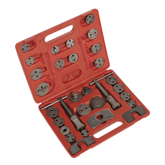 Sealey Brake Piston Wind-Back Tool Kit 30 Pieces Left & Right-Handed VS0285