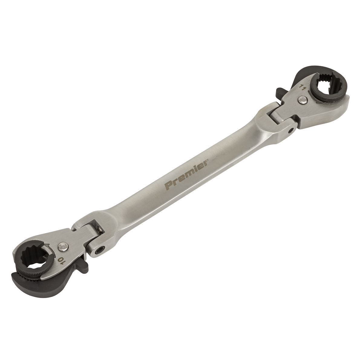 Sealey 10 x 11mm Flexi-Head Ratchet Brake Pipe Spanner Stainless Steel VS0347