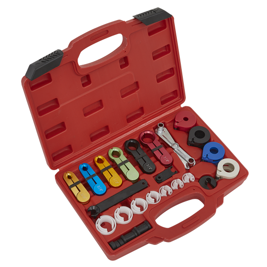 Sealey Fuel & Air Conditioning Disconnection Tool Set 21 Pcs Storage Case VS0457