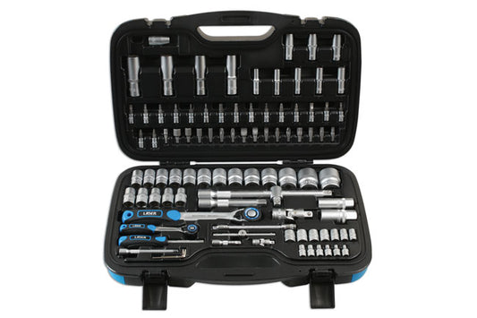 LASER 6921 Socket Set With Flexible Extension Bar 1/4" 1/2" Drive 95 Piece