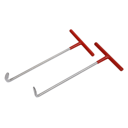 Sealey Exhaust Puller Tool Set 90° & 120° Hooks 2 Pieces T-Handled VS1641