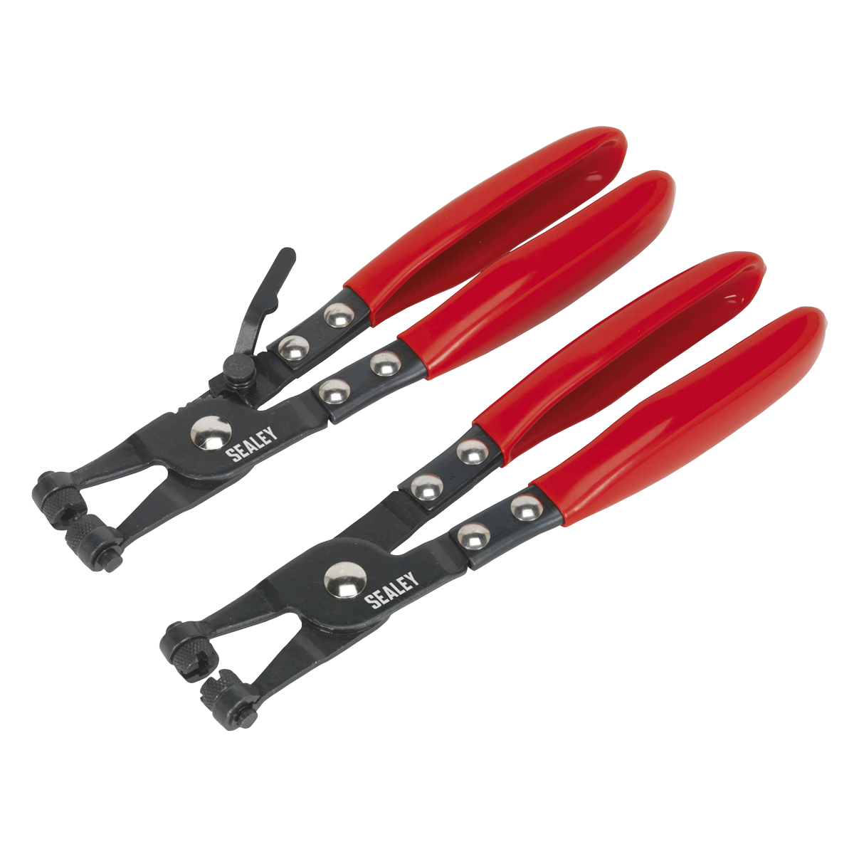 Sealey Hose Clip Pliers Set With Ratchet Locking Mechanism 220mm 2 Pieces VS1665