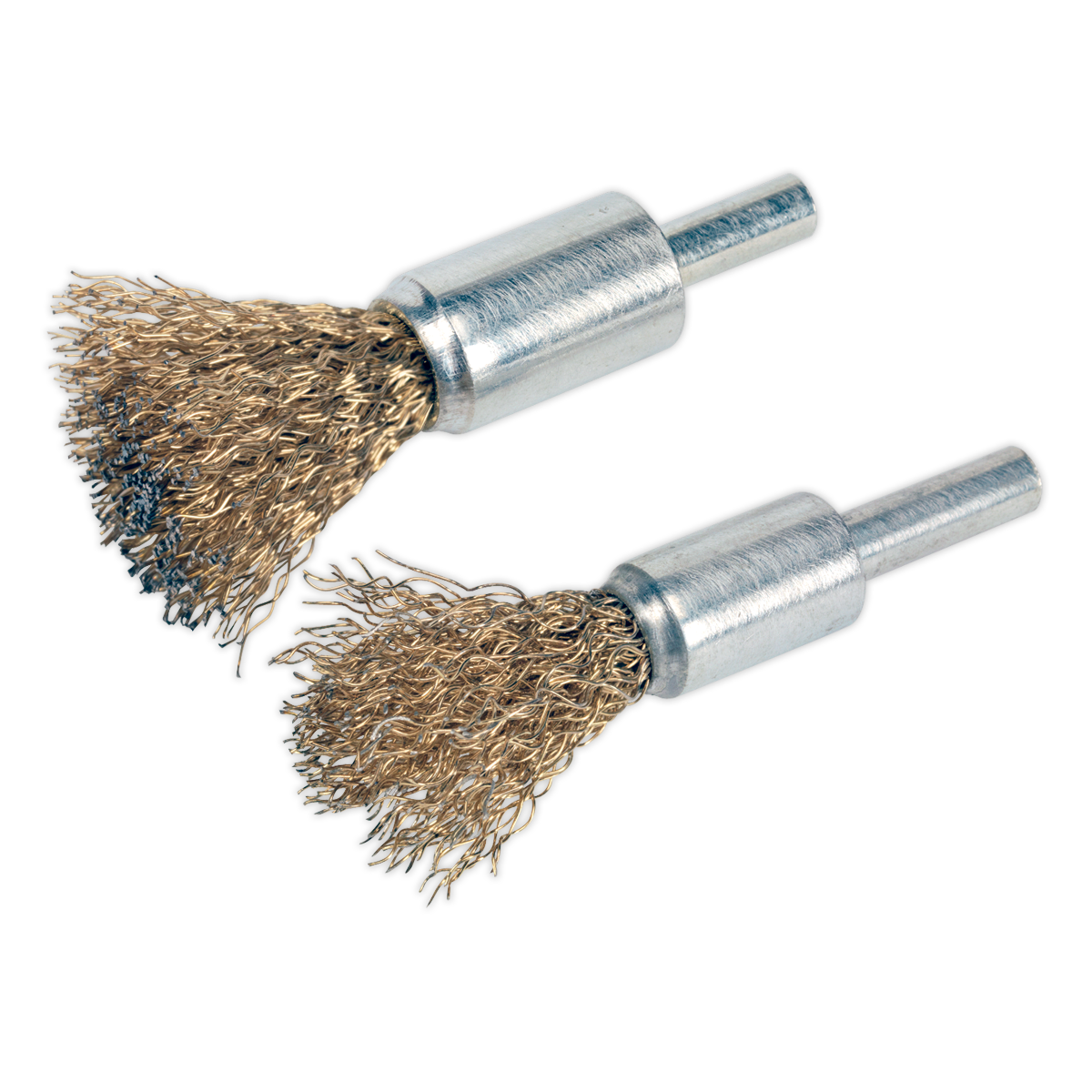 Sealey Decarbonising Brush Set Brassed and Crimped Steel 2 Pieces VS1801