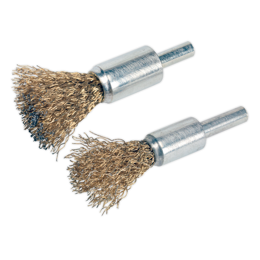 Sealey Decarbonising Brush Set Brassed and Crimped Steel 2 Pieces VS1801