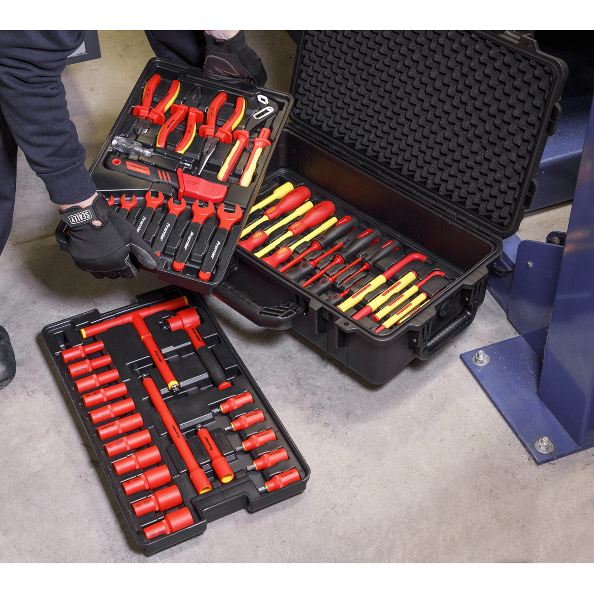 Sealey 3/8" Square Drive 1000V Insulated Tool Kit 50 Piece Socket Bit Set AK7938