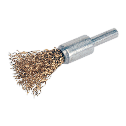Sealey Flat Top Decarbonising Brush Brassed and Crimped Filaments 13mm VS1802