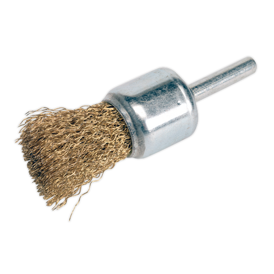 Sealey Flat Top Decarbonising Brush Brassed and Crimped Filaments 24mm VS1803