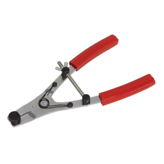 Sealey Motorcycle Brake Piston Removal Pliers With Clamp Screw Red VS1806