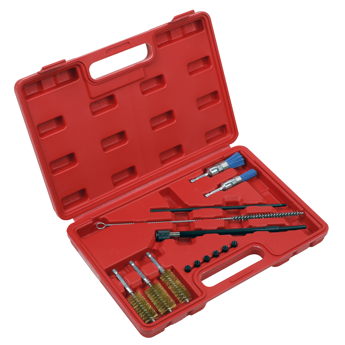 Sealey Cleaning Brush Set Injector Bore With Extension Bar 14 Pieces VS1900