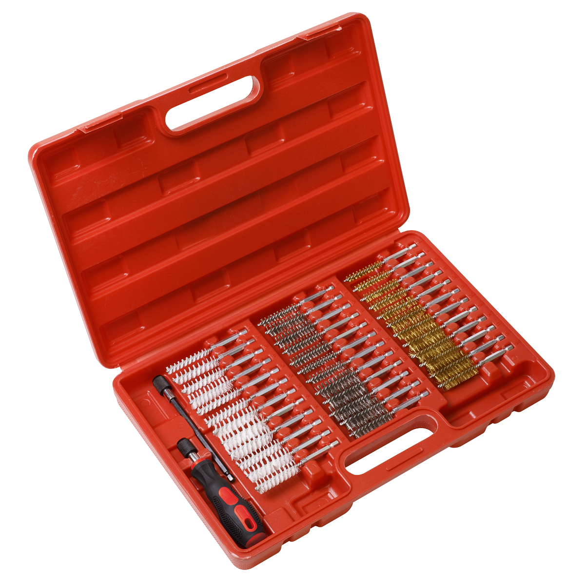 Sealey 38 Pcs Cleaning Brush Set Injector Bore 8-19mm Brush Size Workshop VS1910