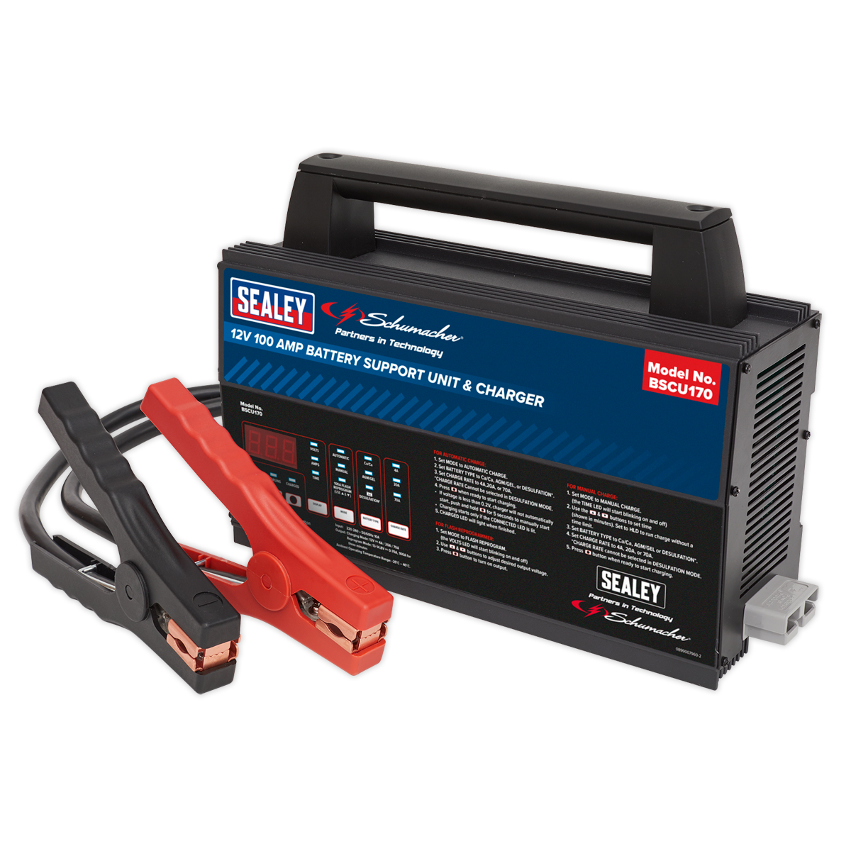 Sealey Schumacher Battery Support Unit Charger 12V 100A Fully Automatic BSCU170