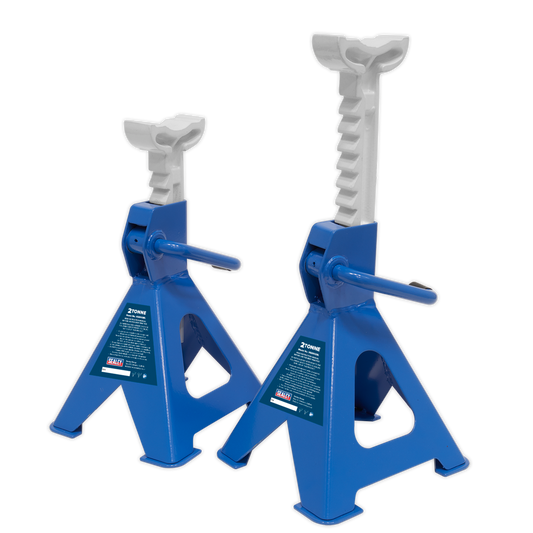 Sealey Load Axle Stands 2 Tonne Capacity per Stand Ratchet Type Blue VS2002BL