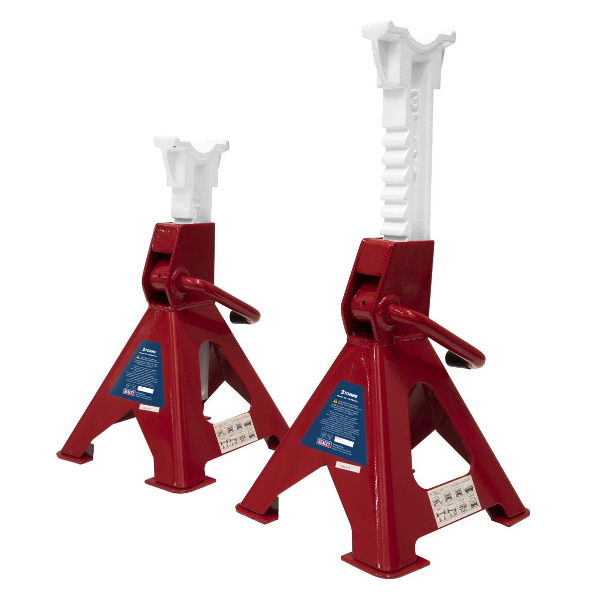 Sealey Load Axle Stands 3-Tonne Capacity/Stand 6-Tonne/Pair Ratchet Type VS2003