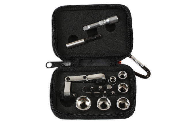 LASER 6945 17Pcs Screwdriver Mini Flexi Ratchet Socket & Bit Set Chrome Vanadium