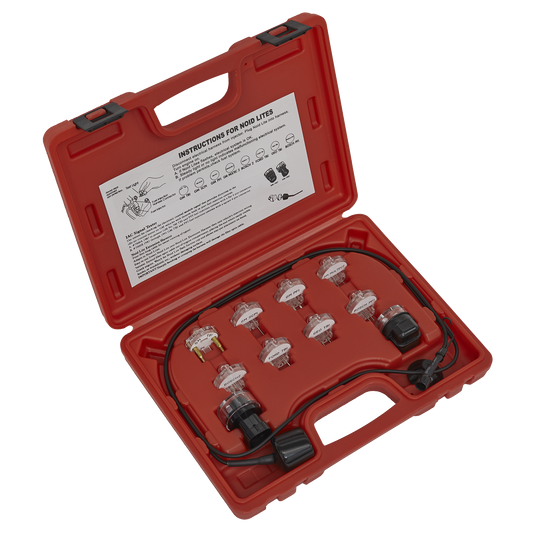 Sealey Noid Light/IAC Test Set Tester 1.3m Fibre Optic Cable 11 Pieces VS2131