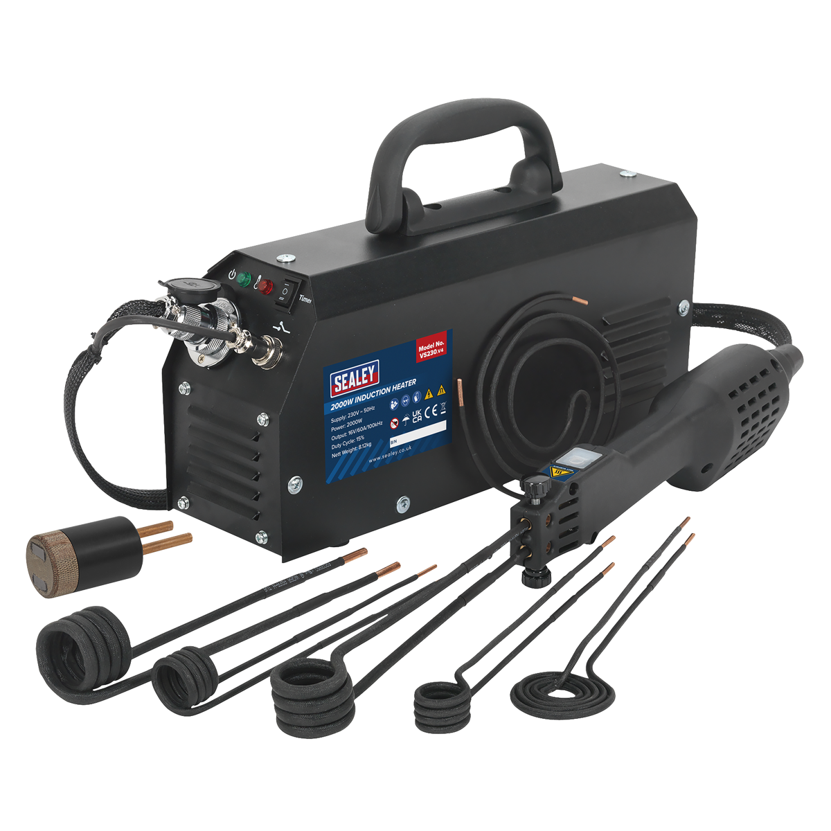 Sealey Mobile Induction Heater Supplied in Storage Case 2000W Black VS230