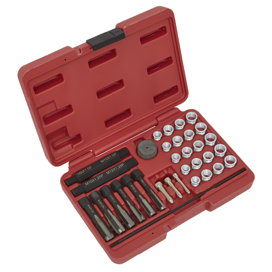 Sealey Glow Plug Thread Repair Set Supplied With Storage Case 33 Pieces VS311