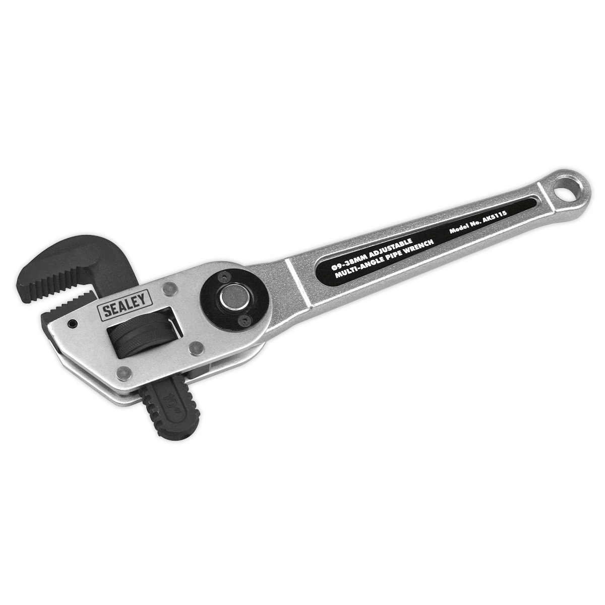 Sealey Adjustable Multi-Angle Pipe Wrench Ø9-38mm Chrome Molybdenum Head AK5115