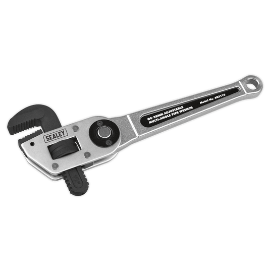 Sealey Adjustable Multi-Angle Pipe Wrench Ø9-38mm Chrome Molybdenum Head AK5115