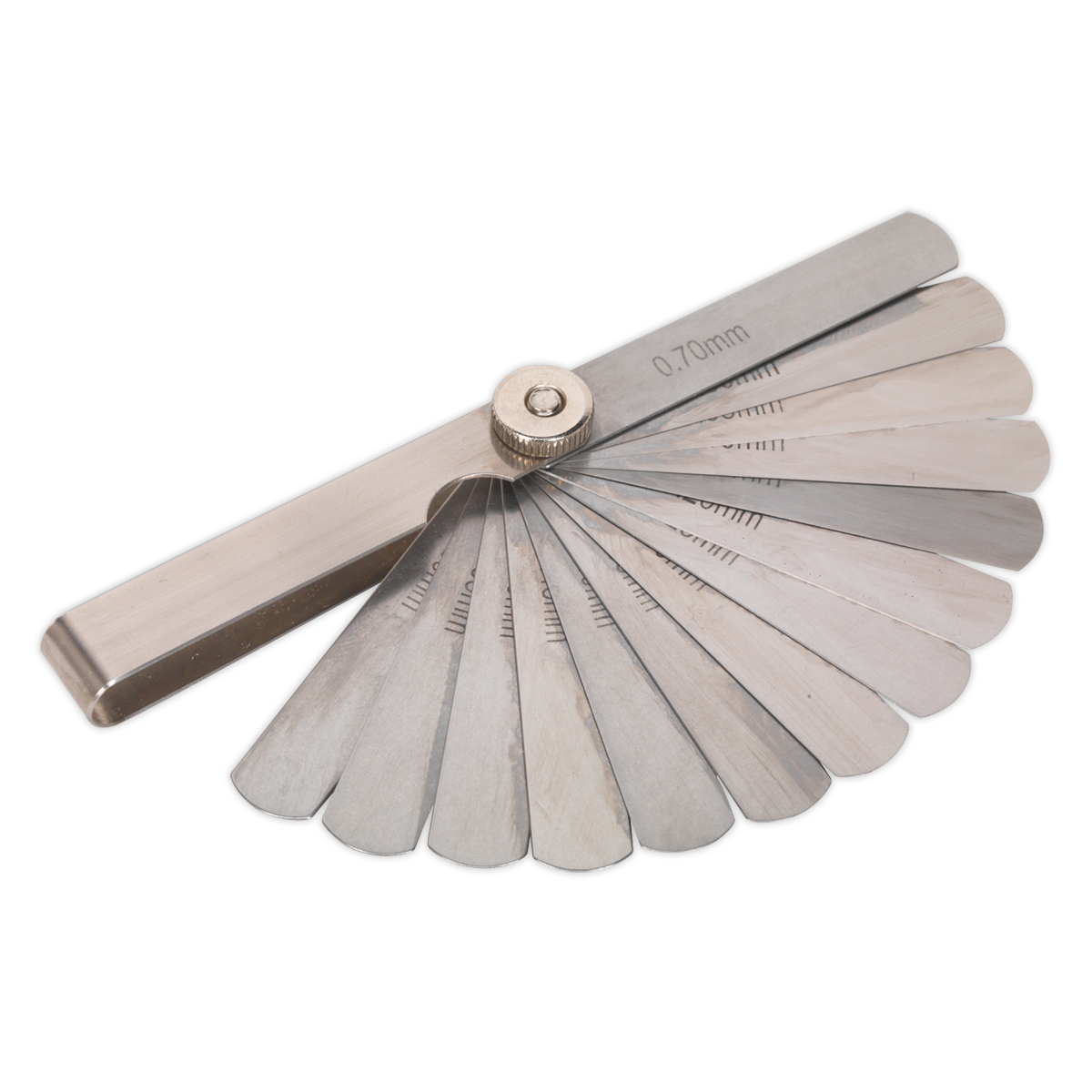 Sealey Feeler Gauge 15 Blade Metric Graduated 0.06 To 0.70mm - Silver VS511