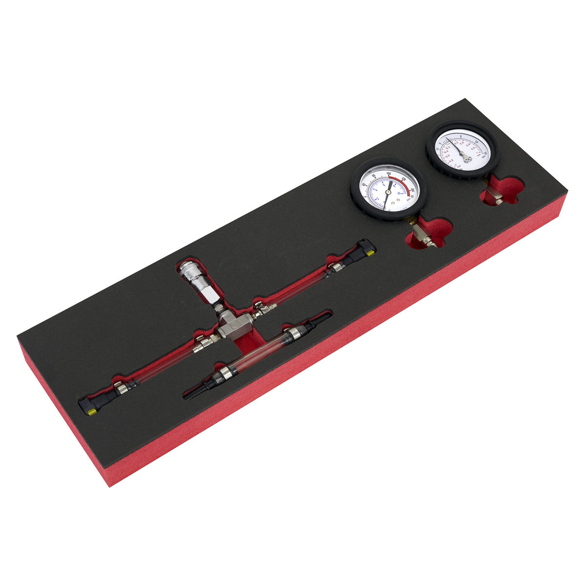 Sealey Fuel Pressure Gauge Set For Positive Negative Main Pressure Testing VS550
