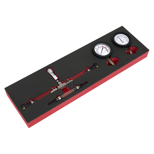 Sealey Fuel Pressure Gauge Set For Positive Negative Main Pressure Testing VS550