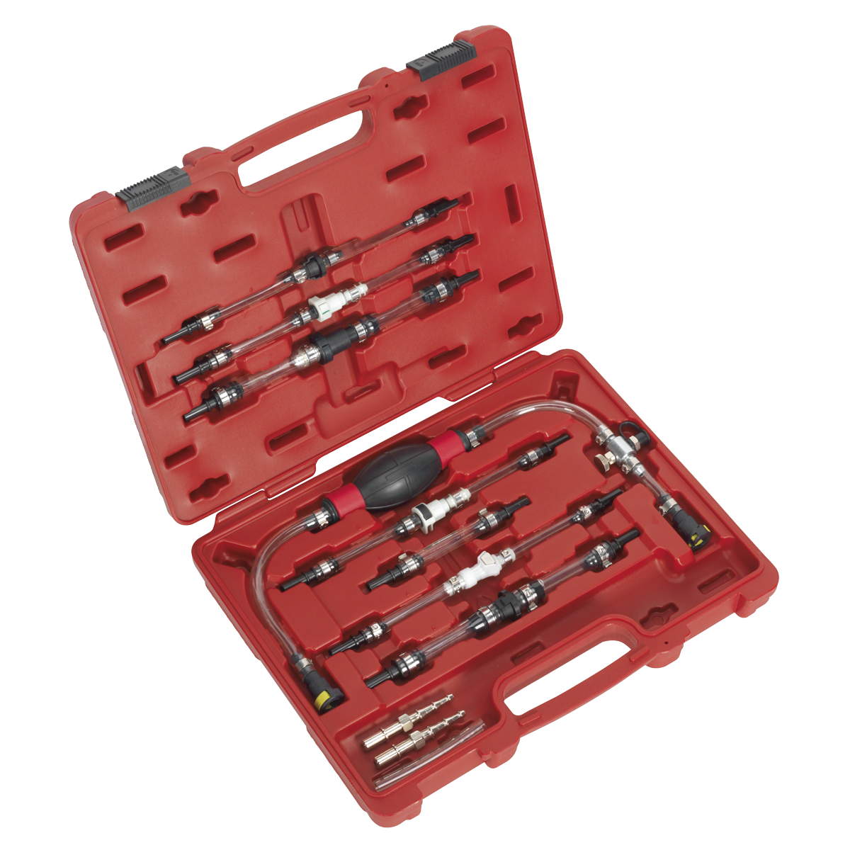 Sealey Diesel Fuel Priming Set With 2 Universal Connectors Kit - Red VS555