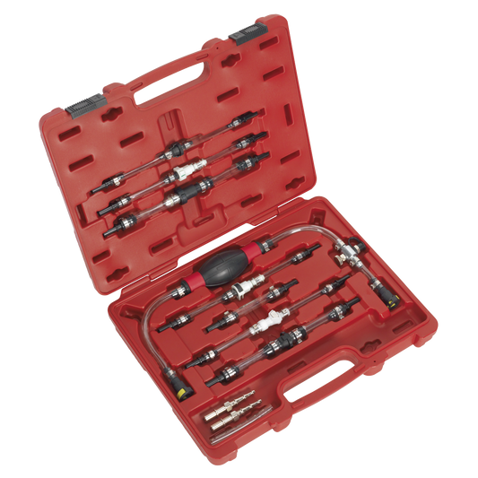 Sealey Diesel Fuel Priming Set With 2 Universal Connectors Kit - Red VS555