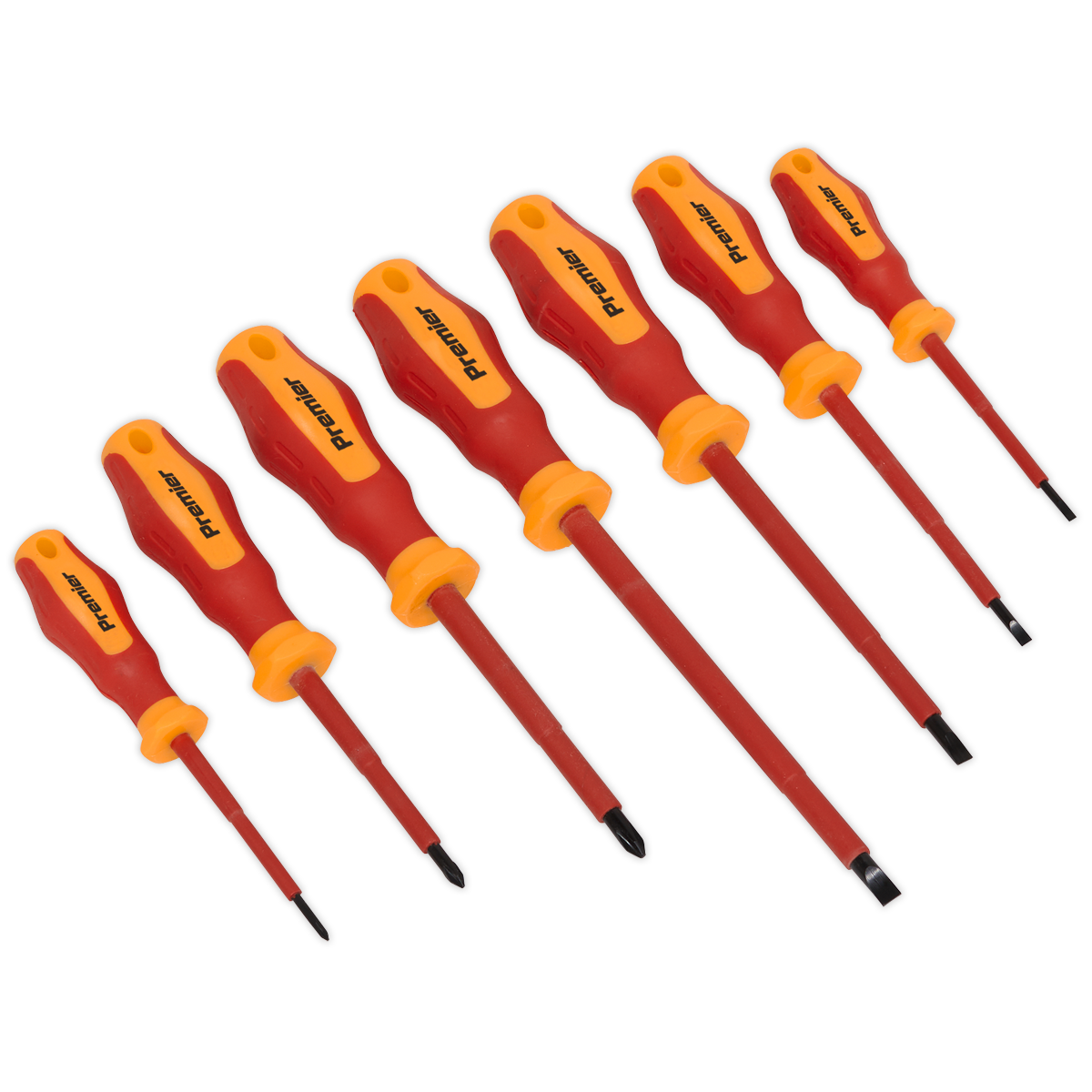 Sealey Screwdriver Set 7 Pcs VDE Approved Slotted Phillips Non-Slip Grip AK6125