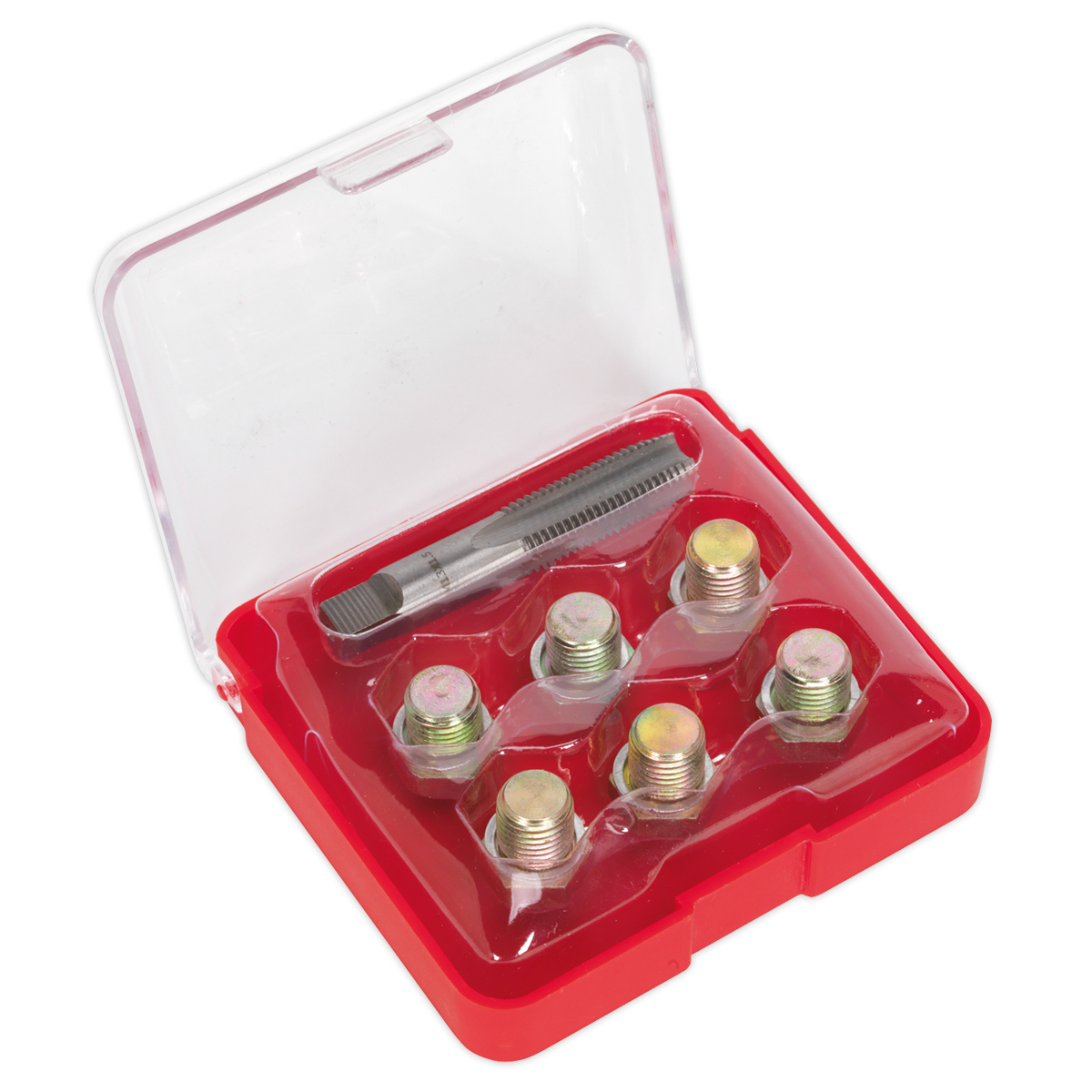 Sealey Oil Drain Plug Thread Repair Kit - M13 x 1.5mm Tap Size Silver VS613