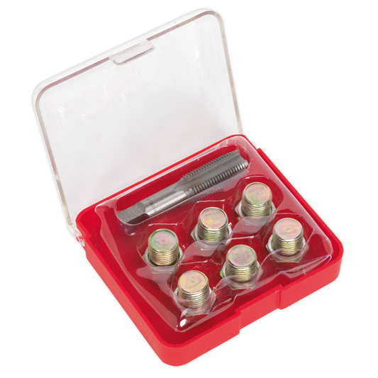 Sealey Oil Drain Plug Thread Repair Kit - M15 x 1.5mm Tap Size Silver VS615