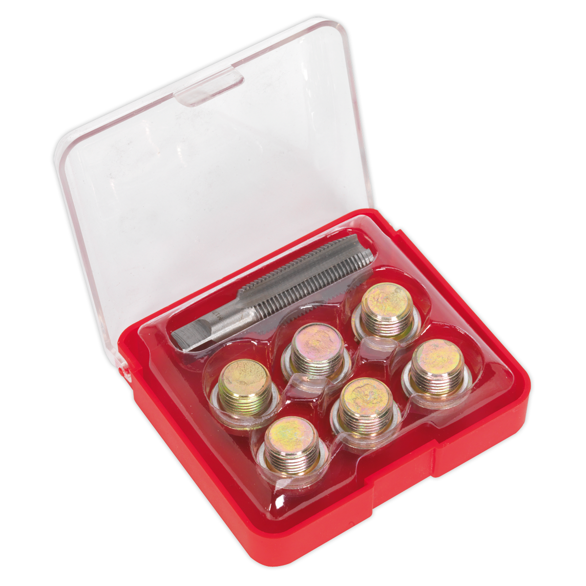 Sealey Oil Drain Plug Thread Repair Kit - M17 x 1.5mm Tap Size Silver VS617