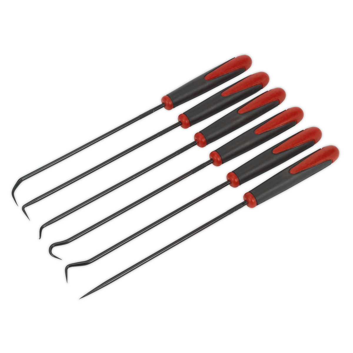 Sealey Pick & Hook Set 6 Pieces Extra-Long Black Finished Steel Shafts AK5215