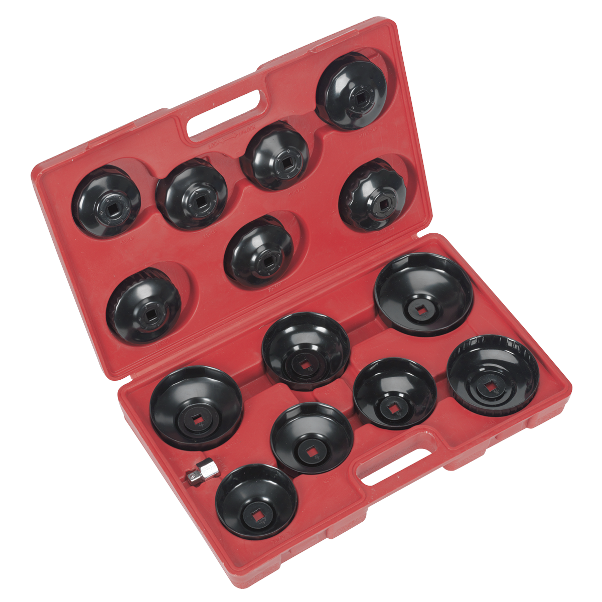 Sealey Oil Filter Cap Wrench Set Electro-Black Oxide Finish 15 Pieces VS7003