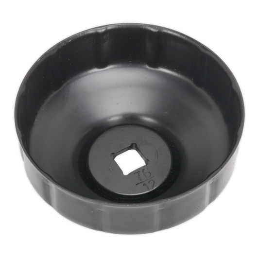 Sealey Oil Filter Cap Wrench Ø76mm 12 Flutes Fits Peugeot/Renault VS7006.V2-07