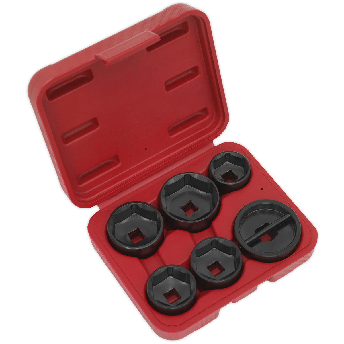 Sealey Oil Filter Cap Wrench Set Low Profile Design 6pc 3/8" Square Drive VS7103