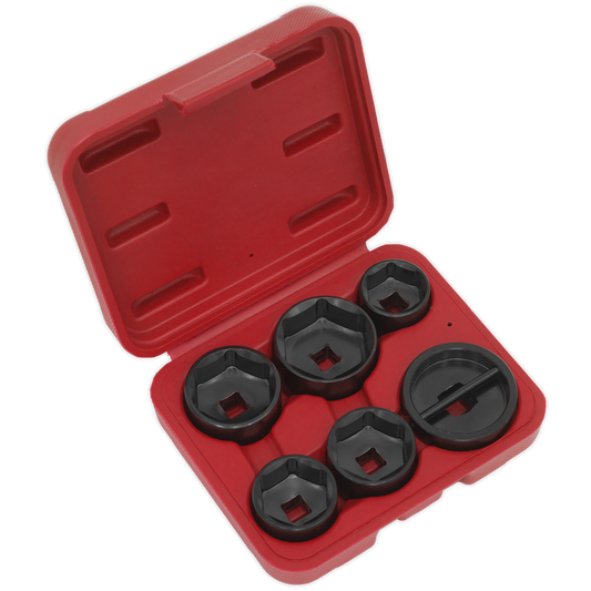 Sealey Oil Filter Cap Wrench Set Low Profile Design 6pc 3/8" Square Drive VS7103