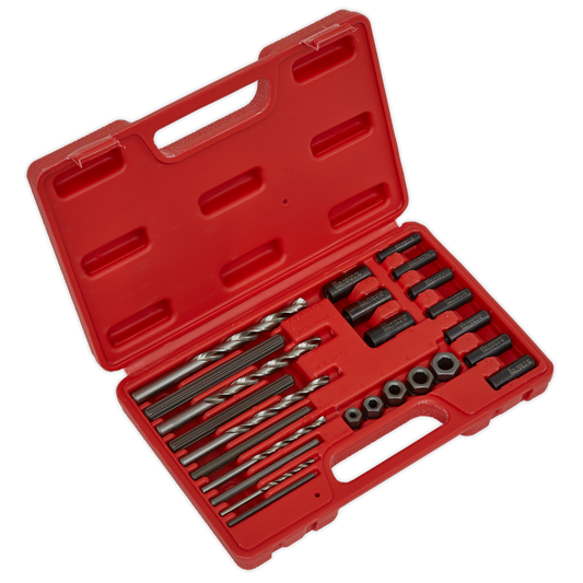 Sealey Stud Extractor Set With Centring Pilots For Ø4.75-9.5mm Studs 25pc VS7233