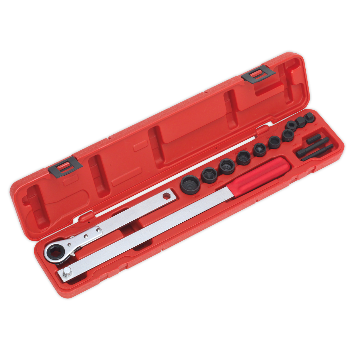 Sealey Ratchet Action Auxiliary Belt Tension Tool Kit 3/8" Square Drive VS784
