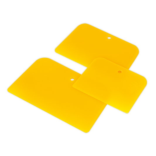 Sealey Body Filler Applicator Set 100/125/150mm 3 Pieces - Yellow AK5225
