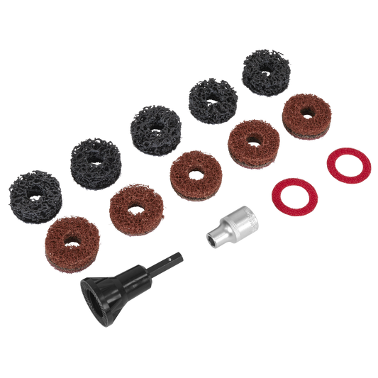 Sealey Stud Hub Cleaner With 1/2" Square Drive Adaptor - 14 Pieces VS8002