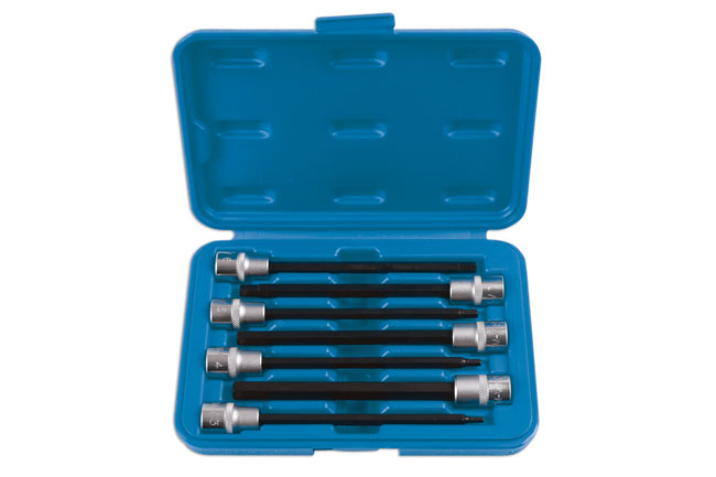 LASER 6995 7Pcs Screwdriver Extra Long Hex Socket Bit Set 3/8" Drive CRV Steel